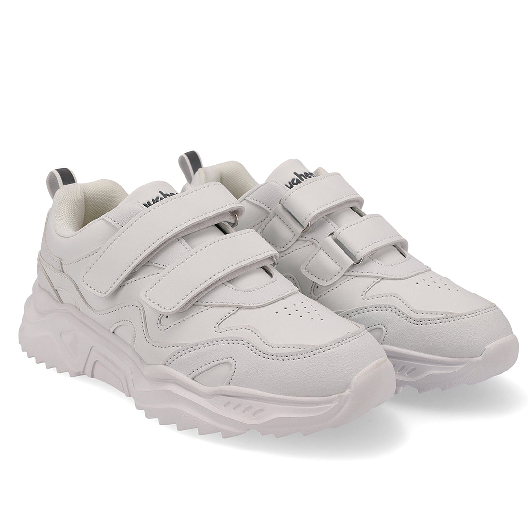 Toughees Older Kids Velcro Sneaker - White
