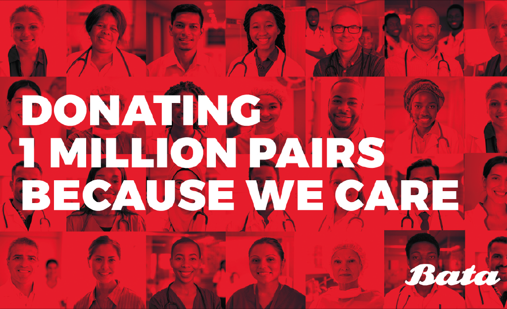 GLOBAL FOOTWEAR BRAND BATA DONATES 1 MILLION PAIRS OF SHOES TO HEALTH CARE WORKERS, VOLUNTEERS AND THEIR FAMILIES